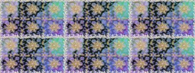 Kusursuz oryantal klasik altın desen. Gri renklerde altın tekrarlayan elementler içeren Raster soyut arkaplanı.