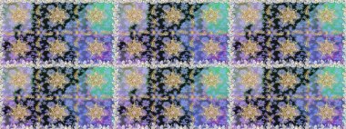 Kusursuz oryantal klasik altın desen. Gri renklerde altın tekrarlayan elementler içeren Raster soyut arkaplanı.