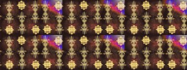 Parlak renkli çiçekleri ve kahverengi, mor ve sarı renkte yaprakları olan harika bir çiçek deseni. Halk tarzı. Moda baskıları için zarif bir şablon. Modern çiçek arkaplanı.