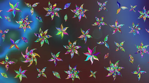 Taslak dekoratif arka plan, çiçek mandala. Raster illüstrasyonu. Mavi renklerde. Çiçek..