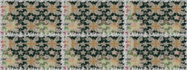 Eski moda arka plan. Şablon, pürüzsüz, çiçekli kenar. Kıvırcık, parlak örgü. Raster illüstrasyonu. Çiçek çelengi. Güzel, pürüzsüz kumaş, tuval..