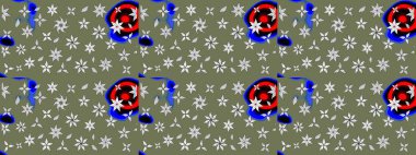 Çiçekli, yapraklı, çiçek desenli eskiz. El çizimi. Raster illüstrasyonu.