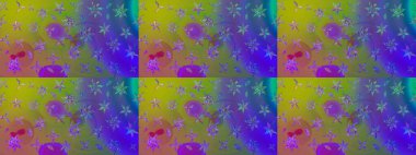 Raster illüstrasyonu. Klasik çiçek tasarımı elementleri. Yeşil kıvırcık çiçekler yeşil renkte şekillenir.