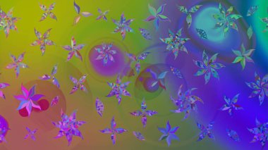 Raster Şirin kumaş deseni. Düz Çiçek Elementleri Tasarımı. Renkli Bahar Teması eskiz kalıbı. Eskiz klasiği.