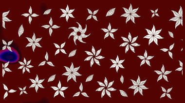 Raster illüstrasyonundaki çiçek desenli çizim. Kırmızı renkte çiçekler.