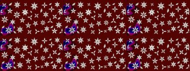 Çiçekli yaz çiçekleri. Küçük çiçekte güzel bir desen. Küçük renkli çiçekler. Moda baskıları için zarif bir şablon. Motley illüstrasyonu. Çizim.