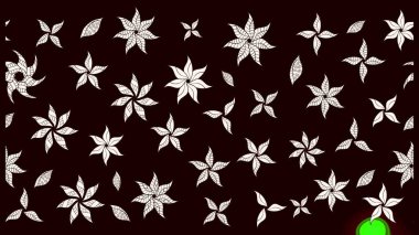 Küçük çiçekte hoş bir çiçek deseni var. Siyah renkler ve parlak çiçekler üzerine soyut çizim deseni. Çiçek elementli zarif raster dokusu..