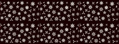 Çiçek ve yapraklı çiçek deseni. Küçük çiçekli şirin bir desen. Raster illüstrasyonu.