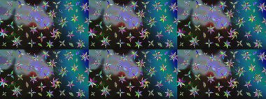 Küçük çiçekteki sevimli çiçek deseni. Robot resim. Raster illüstrasyonu.