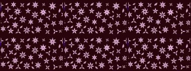 Raster illüstrasyonu. Küçük çiçekteki sevimli çiçek deseni. Kahverengi renkte çiçekler.