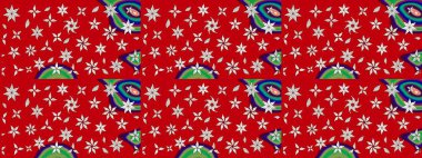 Soyut çiçek çizim kalıbı arka planı. Raster deseni. Raster illüstrasyonu. Kırmızı renklerde. Küçük çiçekte sevimli çiçek deseni var..