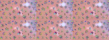 Hoş bir çiçek geçmişi var. Raster illüstrasyonu. Güzel kumaş deseni. Küçük çiçekte çizim deseni.