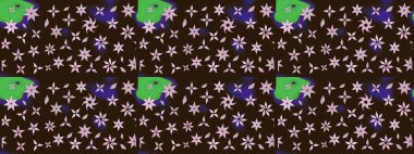 Raster çiçek desenli çiçek deseni, yapraklar, dekoratif elementler, sıçrama, lekeler, el çizimi kontur çizgileri ve Doodle çizim stili, grafik raster çizim çizimi.