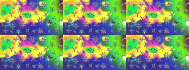 Süslü kumaş deseni. Çiçekli çiçek deseni, suluboya. Raster deseni.