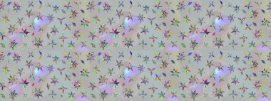 Raster deseni. Botanik çizim kalıbı. Organik elementler. Suluboya etkisi.