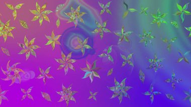 Raster illüstrasyonu. Çiçek buketleriyle klasik bir eskiz şekli. Menekşe renklerinde.