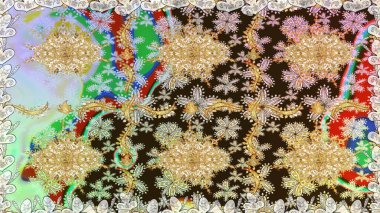 Şam, tasarım için kusursuz desen. Tarafsız renklerde, altın elementli pürüzsüz desen.