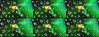 Çiçeksel fantezi tasarımı ve parlak bir arka plan çizimi. Düz Çiçek Elementleri Tasarımı. Renkli Bahar Teması çizim şablonu.