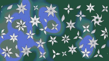 Güzel kumaş deseni. Yeşil renklerde. Raster illüstrasyonu. Raster illüstrasyonunda çiçek deseni çizimi.