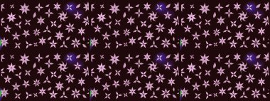 Raster illüstrasyonu. Kahverengi renklere karalamalar çizilmiş çiçek deseni.