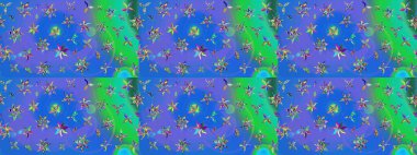 Mavi renkli çiçekler. Düz Çiçek Elementleri Tasarımı. Renkli Bahar Teması eskiz kalıbı. Raster illüstrasyonunda çiçek deseni çizimi.