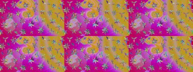 Sarı renkli çiçekler. Hediye ambalaj kağıdı, tebrik kartları, posterler ve pankart tasarımı. Raster düz çiçek çizim deseni.