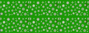 Raster illüstrasyonu. 3D çiçekler, eskiz. Yeşil renklerde.