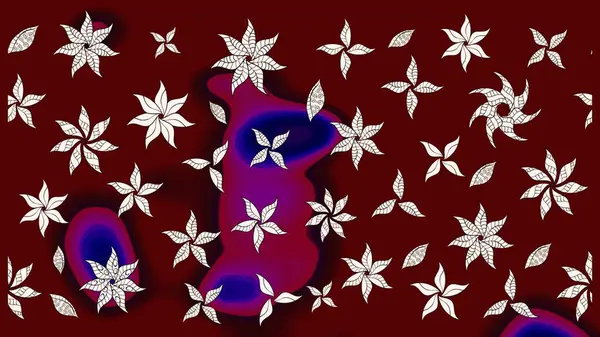 Kumaş desenli papatya çiçeği detayı. Kırmızı renkte çiçekler.