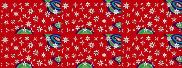 Soyut çiçek çizim kalıbı arka planı. Raster deseni. Raster illüstrasyonu. Kırmızı renklerde. Küçük çiçekte sevimli çiçek deseni var..