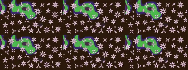 Küçük çiçekteki sevimli çiçek deseni. Kahverengi renkte çiçekler.