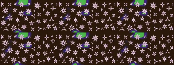 Raster illüstrasyonu. Kahverengi renkli güzel bir tekstil. Suluboya çiçekli çiçek deseni.