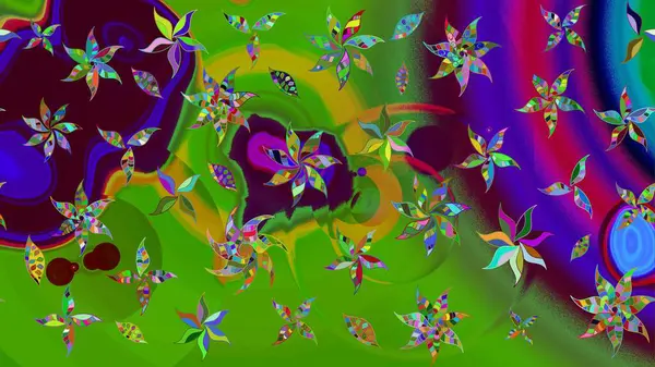 Çiçekler suluboya eskiz deseni. Raster Stili kumaş deseni.