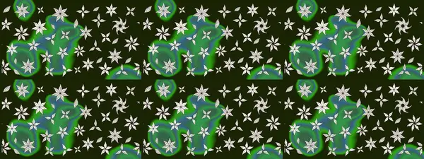 Modern çiçek arkaplanı. Moda baskıları için zarif bir şablon. Halk tarzı. Parlak renkli çiçekleri ve gri yaprakları olan muhteşem bir çiçek deseni..