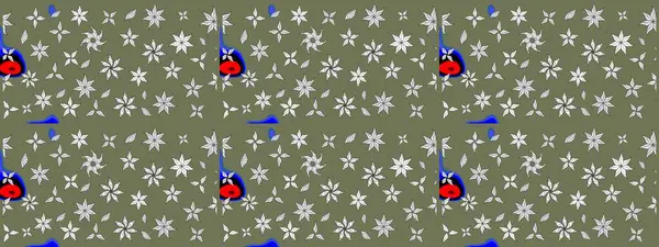 Soyut etnik raster çizim kalıbı. Arkaplan dokusu, duvar kağıdı, yeşil renkli çiçek teması. Kabile sanatı boho baskısı, klasik çiçek arkaplanı.