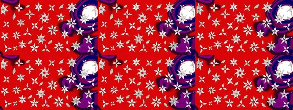 Modaya uygun kumaş deseni. Sevimli çiçek raster deseni. Düz Çiçek Elementleri Tasarımı. Renkli Yaz Teması çizim şablonu.