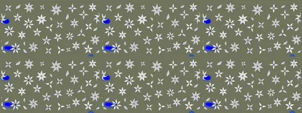 Asya tekstil tarzında. Düz Çiçek Elementleri Tasarımı. Güzel kumaş deseni. Çiçek desenli çizim. Raster illüstrasyonu. Renkli Bahar Teması çizim şablonu.