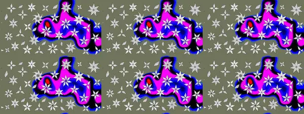 Güzel kumaş deseni. Düz Çiçek Elementleri Tasarımı. Renkli Yaz Temalı eskiz kalıbı. Raster illüstrasyonunda çiçek deseni çizimi.