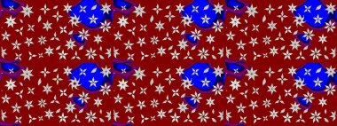 Çiçek deseni. Raster illüstrasyonu. Şatafatlı bahar bahçesi dokusu. Çiçek çizimi arkaplanı.