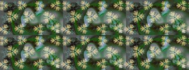 Raster illüstrasyonu. Kar taneleri koleksiyonu. Raster yeşili, gri ve nötr kar tanelerinden izole edilmiş. Güzel kış süsleri..