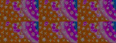 Çiçek kompozisyonu, el boyası, hassas şablon. Sevgililer günü ve tebrik kartı konsepti için şık bir davetiye. Üst manzara, yumuşak kahverengi renk. Manzaralı çiçek deseni.