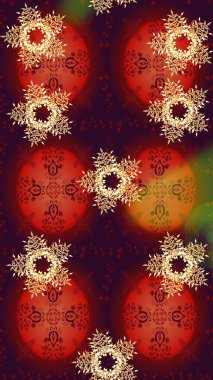 Kar taneleri arka planda. Renkli arka planda izole edilmiş kar tanelerinin düz tasarımı. Kar taneleri deseni. Kar tanesi süsleme deseni. Raster illüstrasyonu.