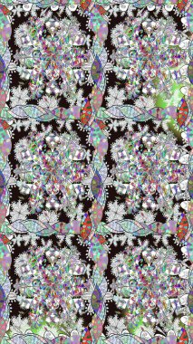 Çiçeksiz desenli arka plan. Gri renkli çiçekler. Tişört baskısı için çiçek boyama rasteriName.