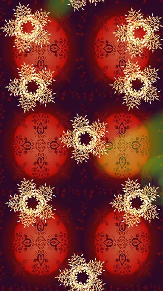 Kar taneleri arka planda. Renkli arka planda izole edilmiş kar tanelerinin düz tasarımı. Kar taneleri deseni. Kar tanesi süsleme deseni. Raster illüstrasyonu.