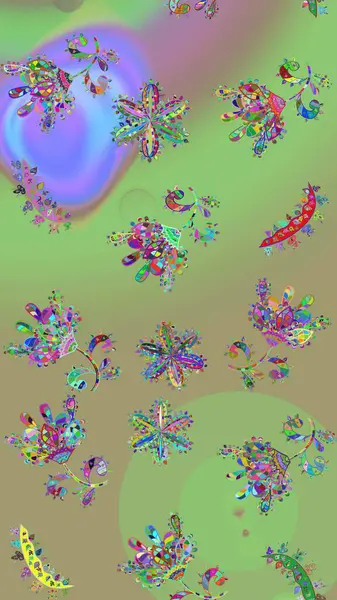 Renkli elementlerle Raster ilginç desen.