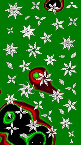 Küçük çiçekteki sevimli çiçek deseni. Raster illüstrasyonu. Raster deseni. Yumuşak, yaz çiçekleri yeşil renklerde.