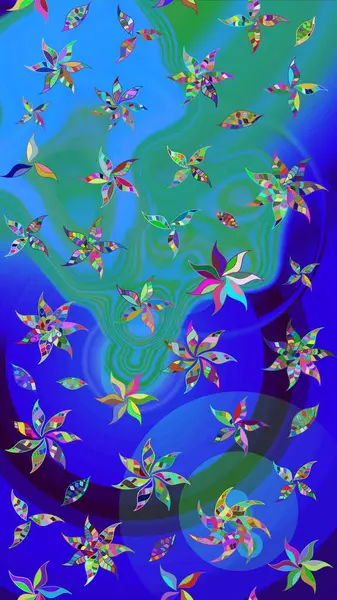 Organik motif arka planı. Ultraviyole kumaş deseni. Raster illüstrasyonu. Çizim deseni.