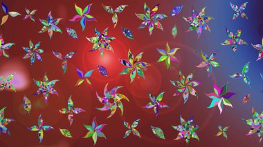 Kahverengi renkli çiçekler. Çiçek desenli eskiz. Düz Çiçek Elementleri Tasarım Raster illüstrasyonu. Renkli Bahar Teması çizim şablonu.