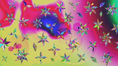 Küçük renkli çiçekler. Çiçekli bahar çiçekleri. Küçük çiçekte güzel bir desen. Motley illüstrasyonu. Moda baskıları için zarif bir şablon.