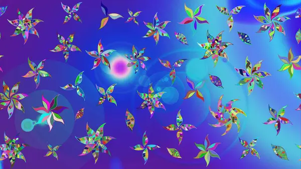 Düz Çiçek Elementleri Tasarımı. Eskiz klasiği. Raster Şirin kumaş deseni. Renkli Bahar Teması çizim şablonu.