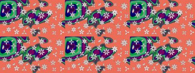 Raster çiçekli arka plan. Güzel eskiz şekli. Renkli Yaz Temalı eskiz kalıbı. Yazdır. Düz Çiçek Elementleri Tasarımı. Şirin kumaş deseni.